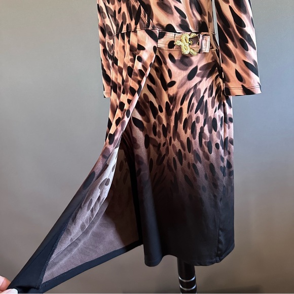 Jennifer Lopez Animal Leopard Print Ombre Snake Wrap Dress - Picture 6 of 15
